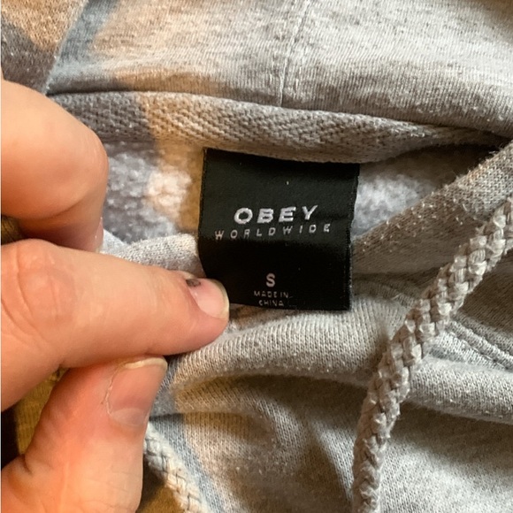 Obey Gray Hoodie with Floral Logo - Picture 2 of 3